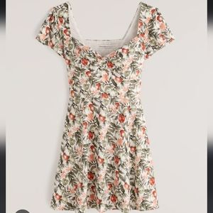 Abercrombie Knot Front Mini Dress Floral Apple Print, Size Large